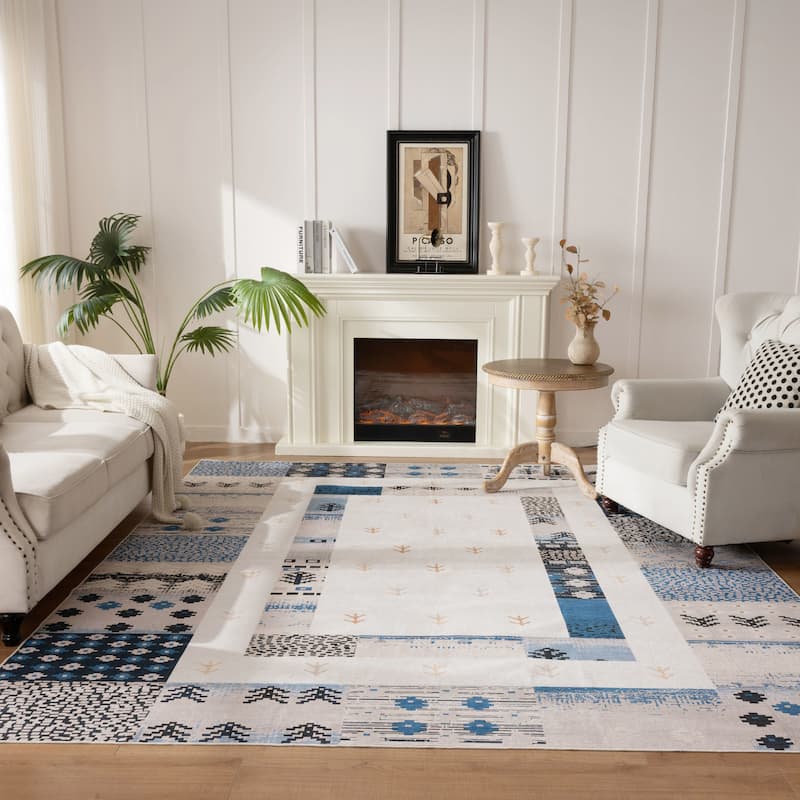 Soft and Non-Slip Machine-Washable Foldable Multi-Use Area Rug