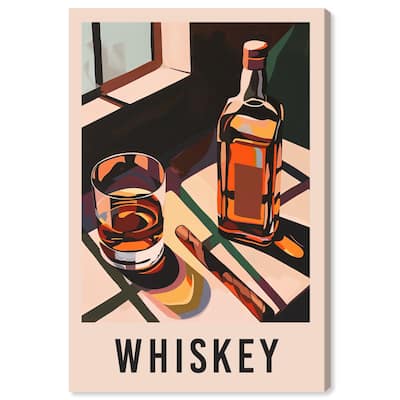 Whiskey Poster Canvas by Art Remedy, Gallery Wrapped
