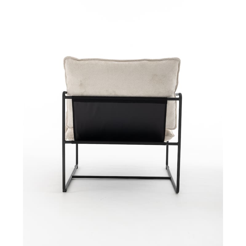Woven Velvet Armchair (2-Pack) Metal Frame with Crushed Foam Cushions and Arm Pockets（350lb Capacity）