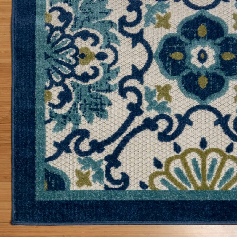 Gertmenian Kalari Modern Bold Multicolored High-Low UV Protected Polypropylene Woven Indoor/ Outdoor Area Rug Collection