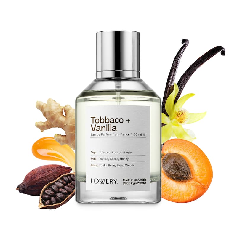 Lovery Tobacco and Vanilla Eau de Parfum, Made in USA, 3.4 oz