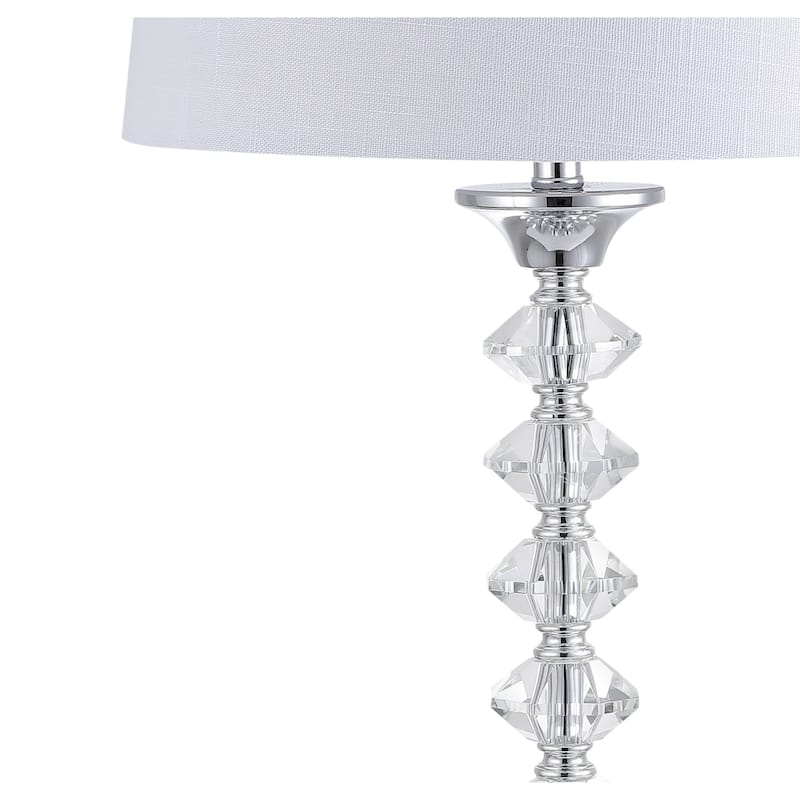 Kinsley 28" Crystal LED Table Lamp, Clear/Chrome (Set of 2) by JONATHAN Y