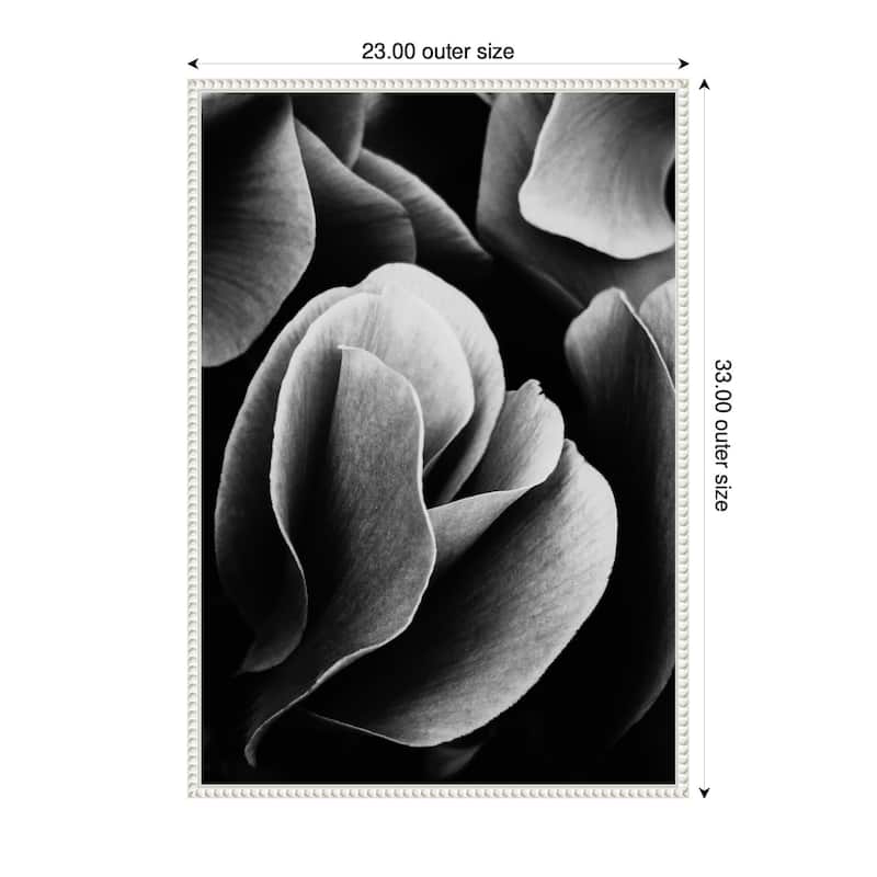 Kate and Laurel Sylvie Black and White Flower Petals Framed Canvas by Emiko and Mark Franzen of F2Images