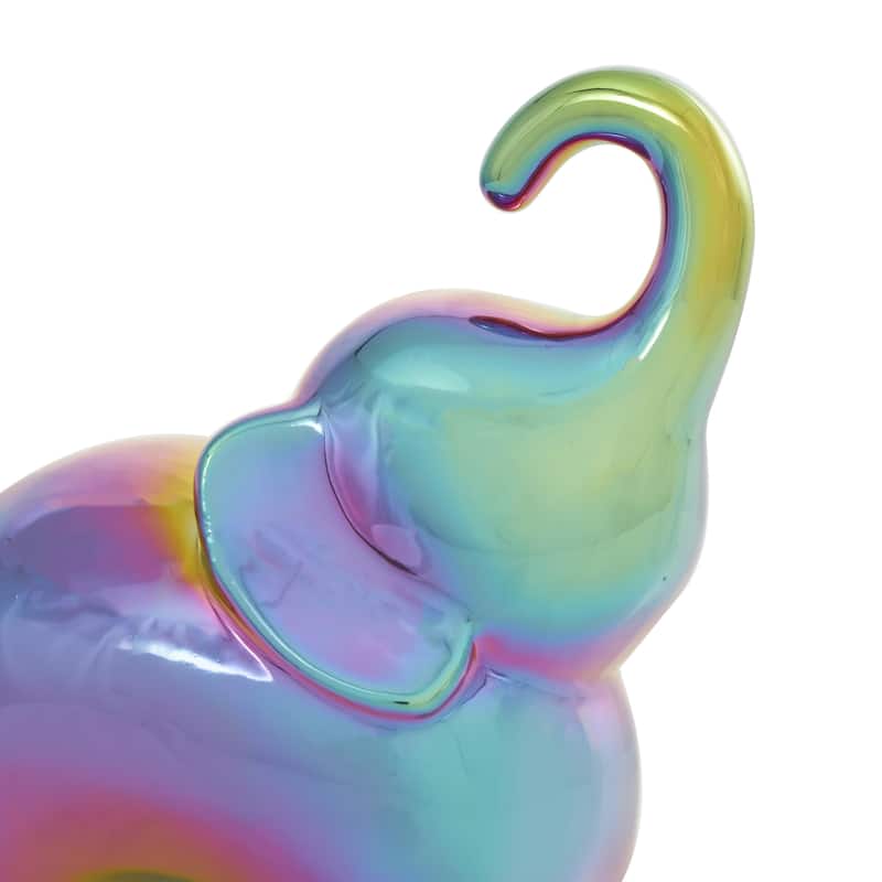 The Novogratz Gold, Silver, Black, White or Multi Colored Porcelain Ceramic Elephant Decorative Sculpture (Set of 2)