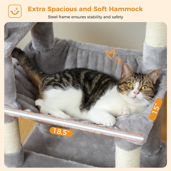 Whisker City Cat Tree 70 Inch Cat Tree, Cat Tower For Indoor