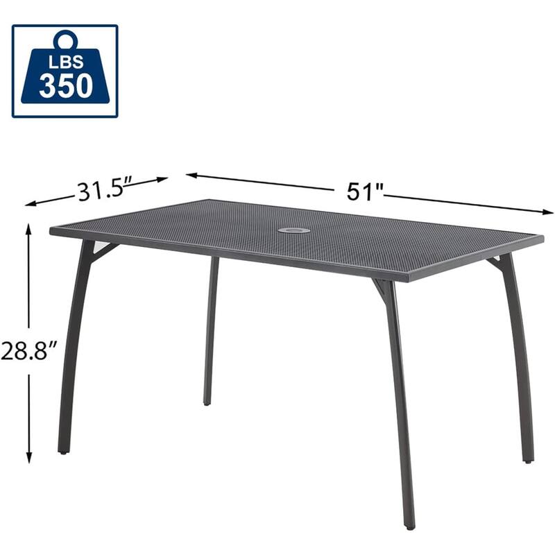 AECOJOY Metal Patio Dining Table ,Weather-Resistant Table
