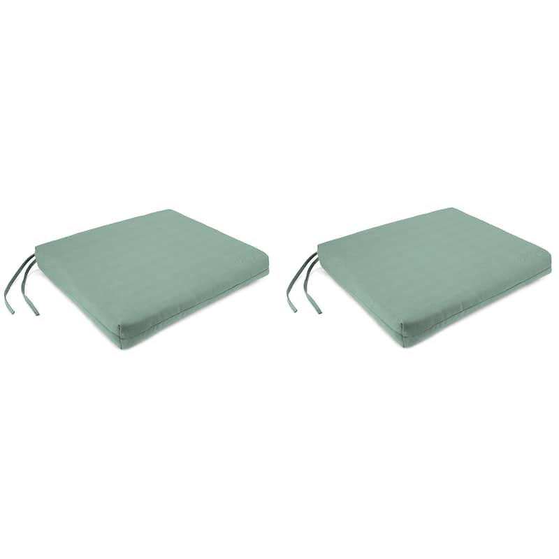 Sunbrella 19" x 17" Outdoor Seat Cushion with Ties - Set of 2 - 19" W x 17" L x 2" H - Canvas Spa