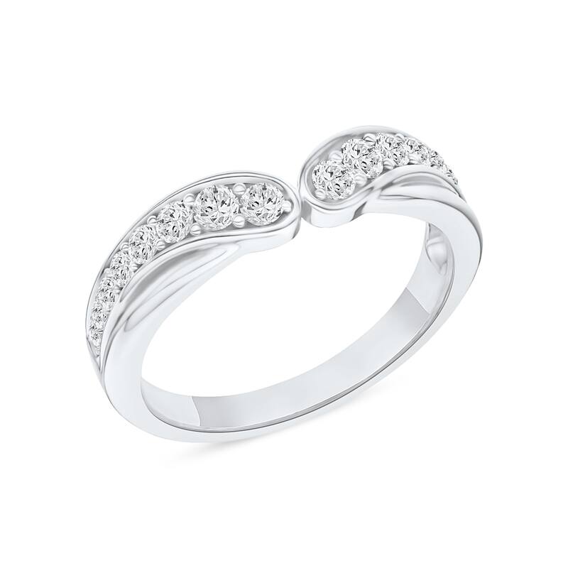 1/3ct TDW Diamond Contour Wedding Band in 10k Gold for Women