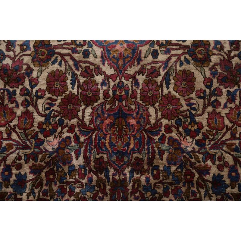 Silk Pre-1900 Antique Kashan Mohtasham Persian Area Rug Hand-knotted - 4'1" x 6'10"