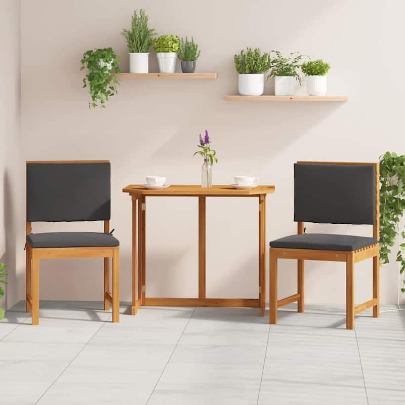 vidaXL Garden Chair 50 x 50 x 91cm Solid Acacia wood - 19.7 x 19.7 x 35.8 - Anthracite-middle sofa