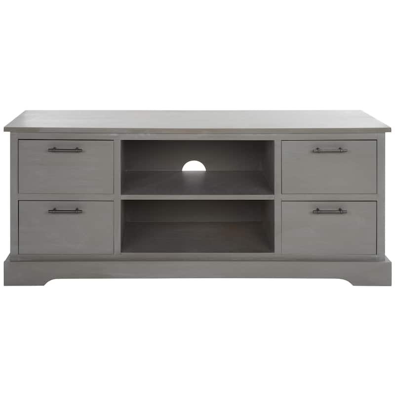 SAFAVIEH Filbert 4-Drawer TV Media Stand (50-inch Flat Screen TV) - 47" W x 16" D x 20" H - White Wash Grey