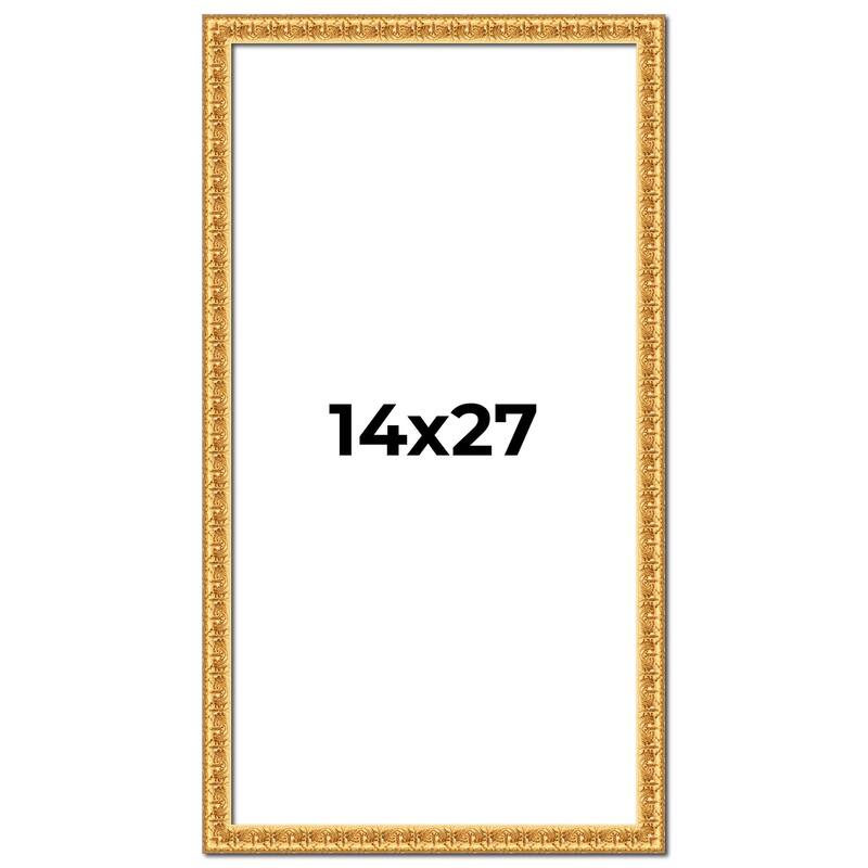14x27 Frame Gold Real Wood Picture Frame Width 1 inches | Interior