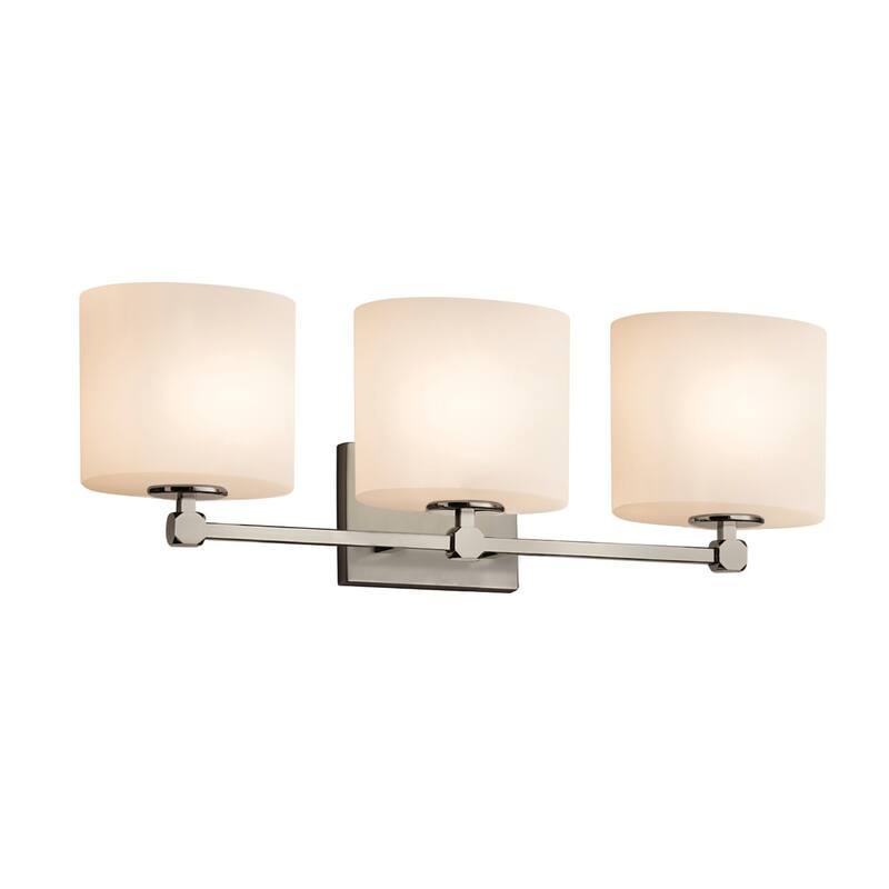 Fusion Tetra 3-Light Bath Bar, Opal Oval Shade - Brushed Nickel