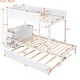 preview thumbnail 12 of 15, Stylish Design Wood Bunk Bed with Maximized Storage Space, Build-in Ladder and Desk, White