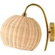 preview thumbnail 6 of 7, Artistic Weavers Meena Modern Rattan Wall Sconce - 11.5"H x 10"W x 14"D