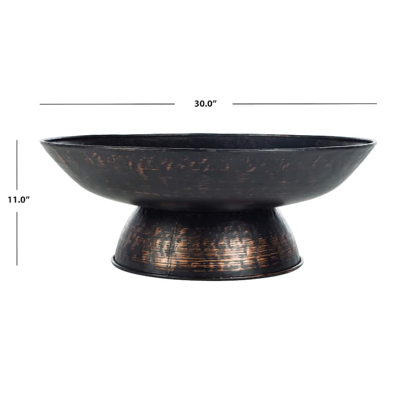 SAFAVIEH Outdoor Living Grenada Black Fire Pit - 30"W x 30"D x 11"H