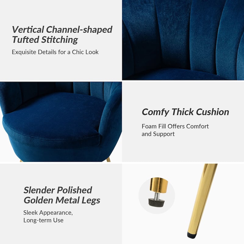 Xabier Cute Modern Upholstered Barrel Chair Accent Chair with Tufted Back Set of 2 by HULALA HOME