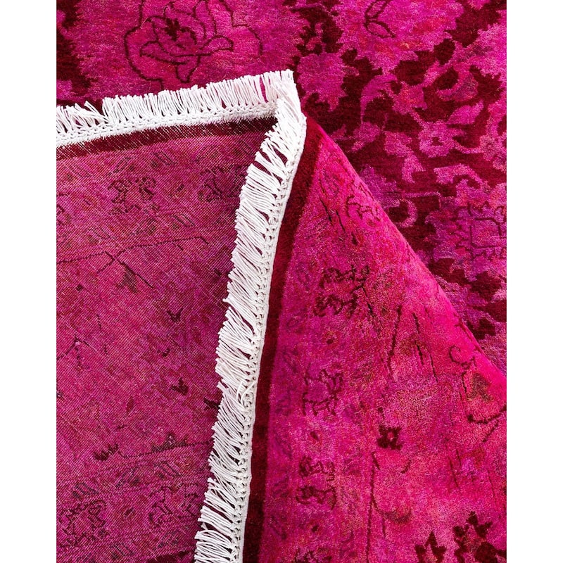 Fine Vibrance One-of-a-Kind Hand-Knotted Area Rug - Pink, 8' 1" x 8' 1" - 8' 1" x 8' 1"
