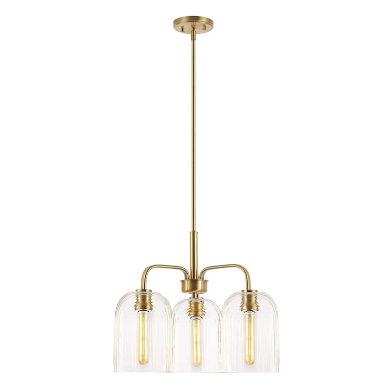 SAFAVIEH Lighting Romeyn 3-light Adjustable Pendant Chandelier (LED Bulbs Included) - 21 in. x 21 in. x 25-55 in.