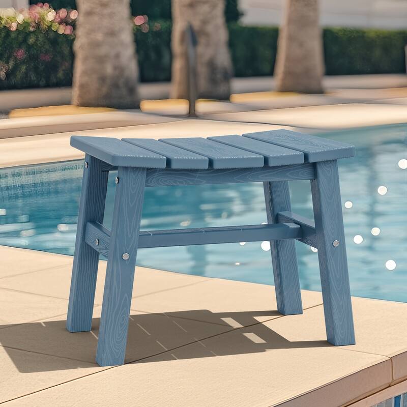 Outdoor Patio HDPE Ottoman Footstool, Extra Seat