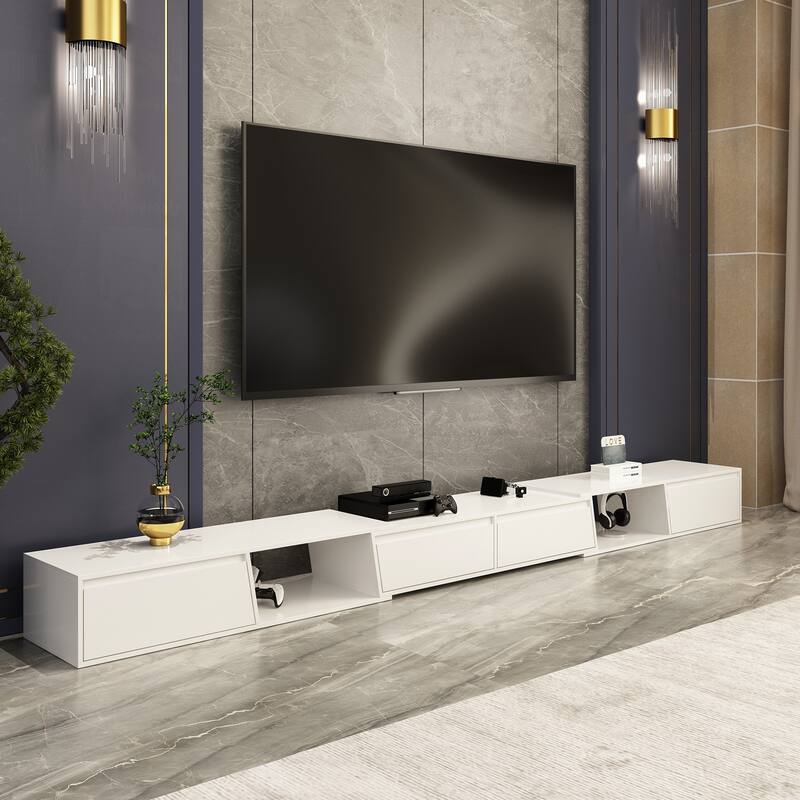 TV Stand Modern Extendable TV Stand in Stretch for TVs up to 120"