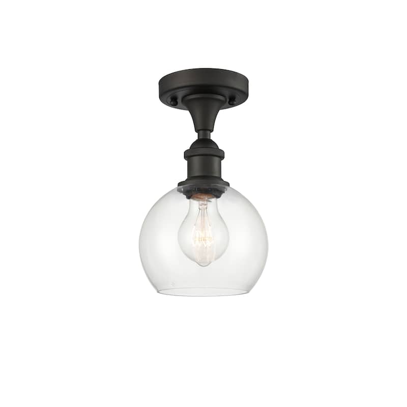 Innovations Lighting Athens - 1 Light 6" Semi-Flush Mount - Clear/Oil Rubbed Bronze