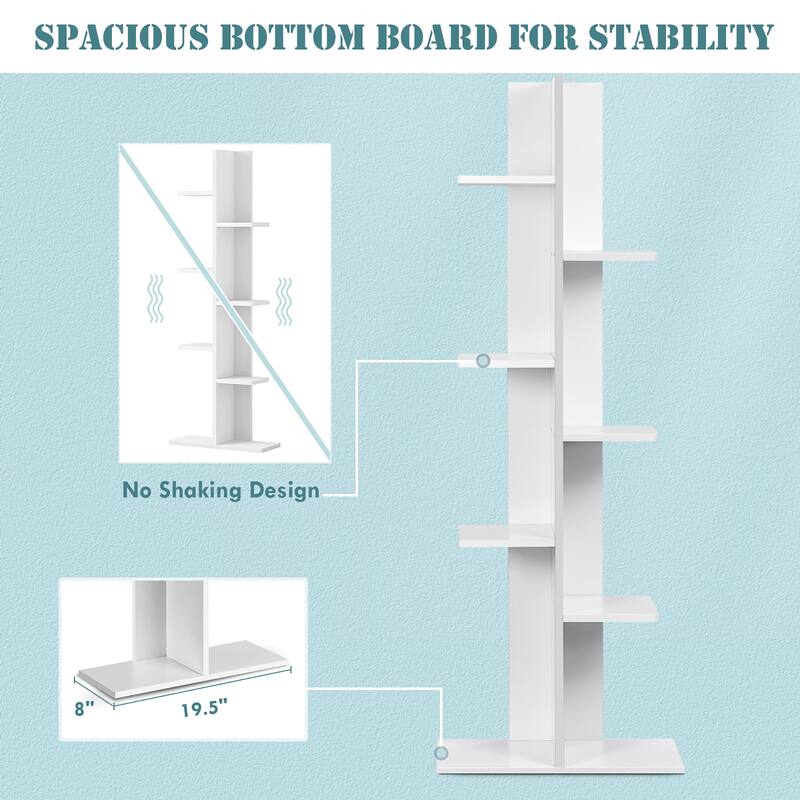 Costway Open Concept Bookshelf Plant Display Shelf Rack Storage Holder - See details