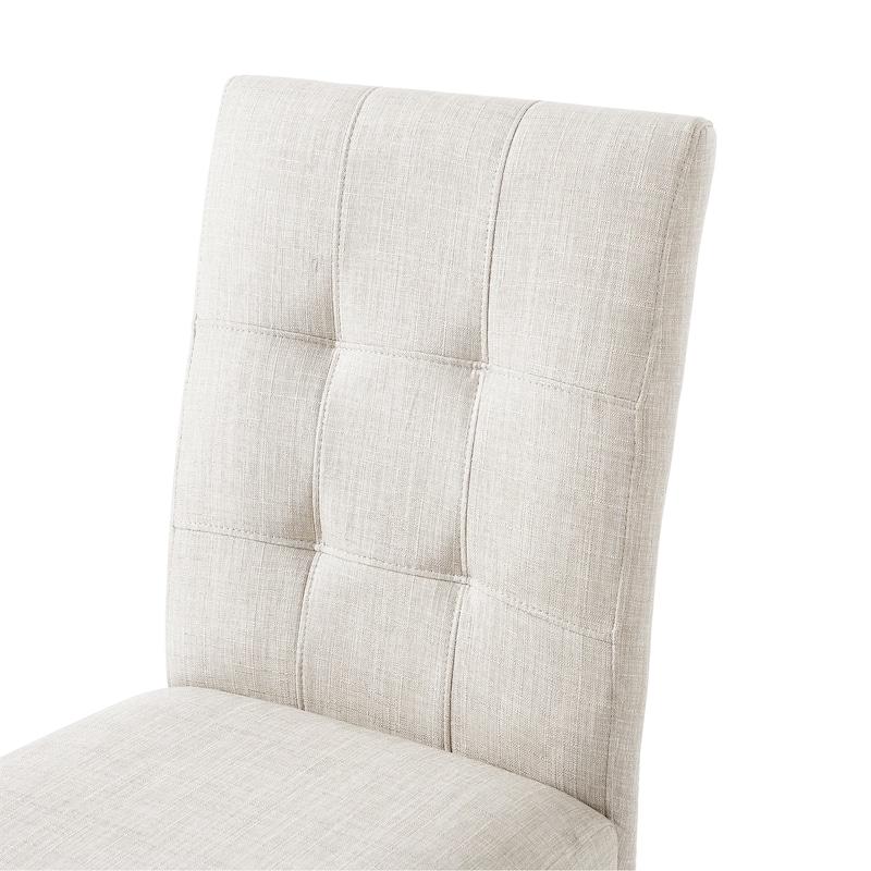 Modern Wooden Dining Chairs Set of 4 Comfortable Backed Fabric Side Chairs for Kitchen Dining Rooms