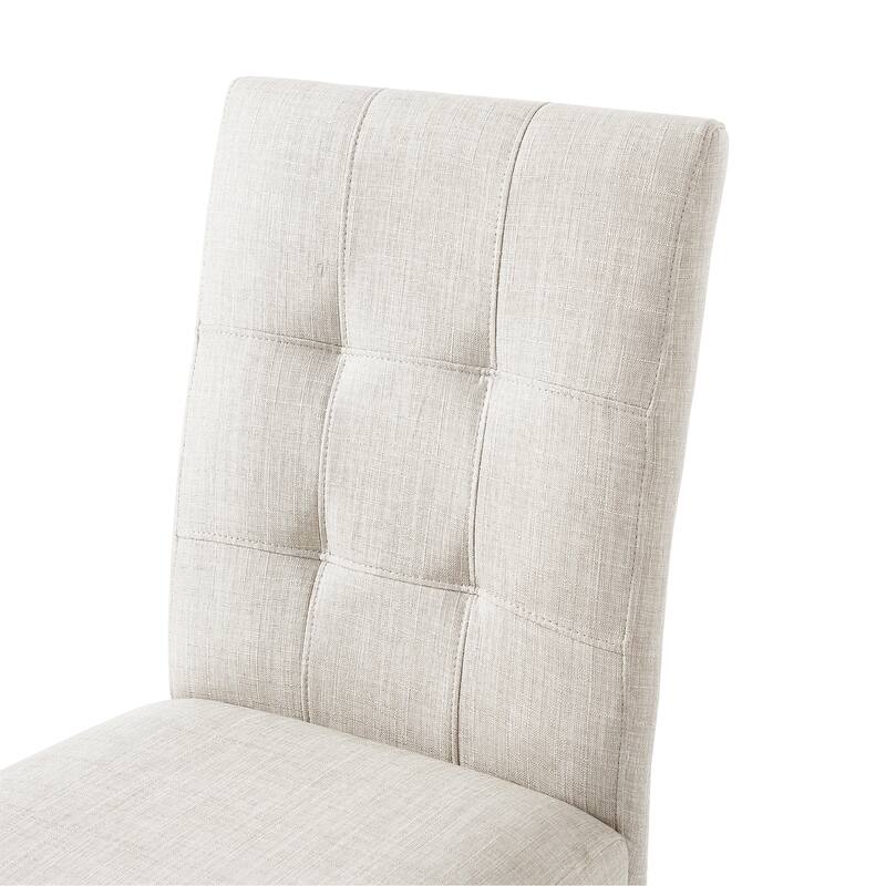 Set of 4 Modern Wooden Dining Chairs‌ – Upholstered Fabric Seats with Sturdy Wooden Legs