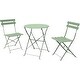 preview thumbnail 8 of 7, 3-Piece Folding Bistro Set, Foldable Patio Furniture Set with Premium Frame, Outdoor Bistro Table and Chairs Set of 2