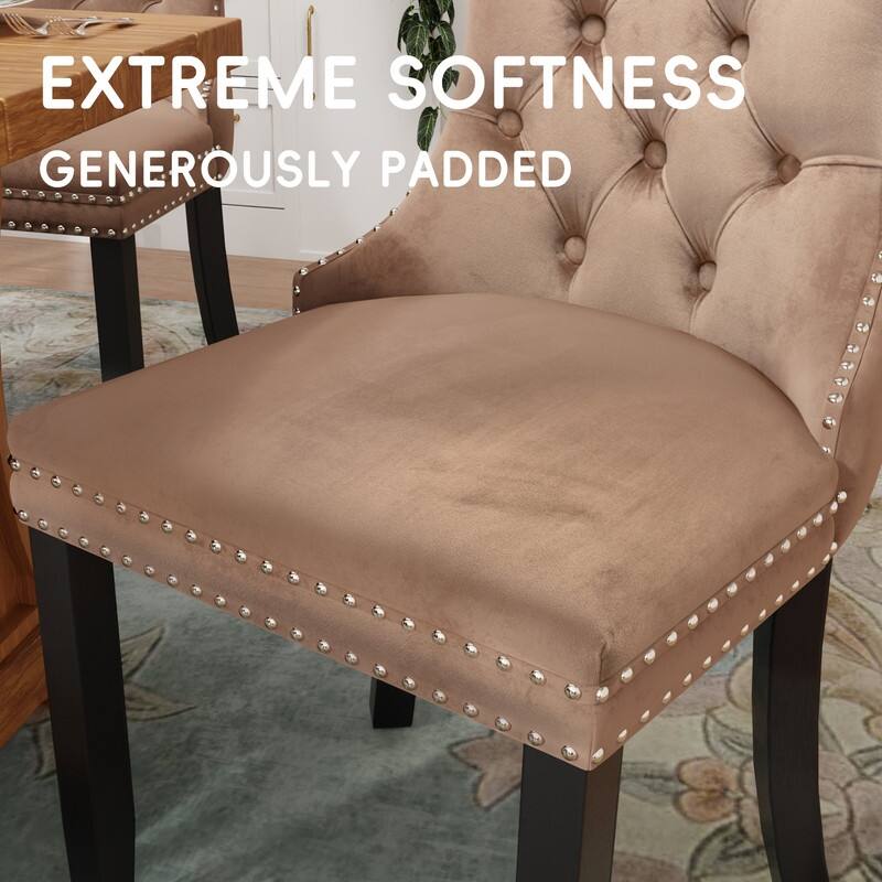 Tufted Naliheads Solid Wood Upholstered Dining Chairs Set of 8