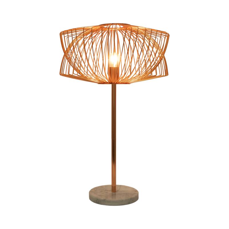 Sagebrook Home Rose Gold Modern Glam Metal Table Lamp, 28 Inch - 18" x 18" x 28"