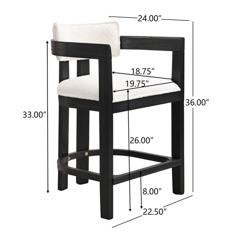 Netia 5-Piece Counter-Height Bar Set with Boucle Upholstered Chairs and Metal Table Base by Christopher Knight Home