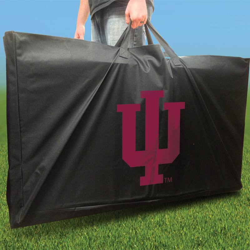 Indiana Hoosier Stained Striped Outdoor Cornhole Board Set
