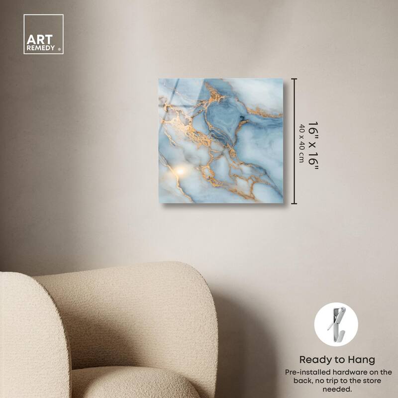 Azure Veins Acrylic by Art Remedy, Ready to Hang