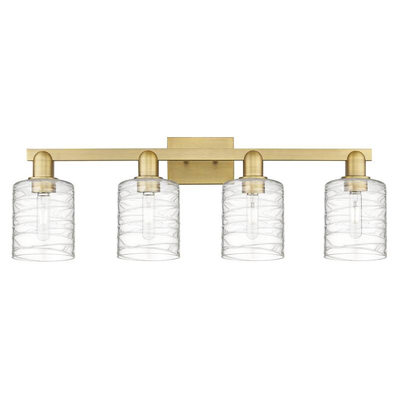 Innovations Lighting Endless Possibilities Arcadia - Cobbleskill - 4 Light 32" Bath Vanity Light - Deco Swirl/Brushed Brass