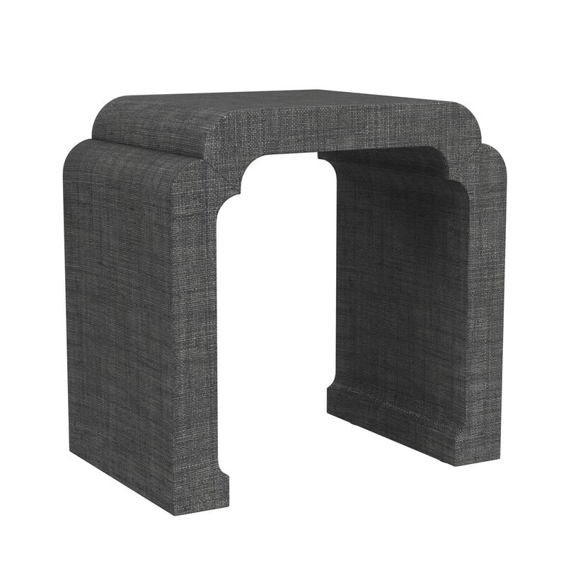 Chatham Waterfall Raffia Side Table - Charcoal Gray
