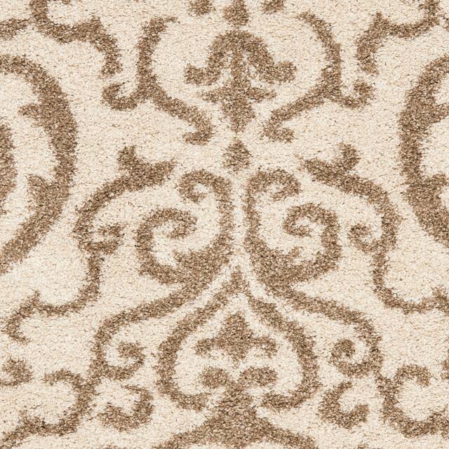 SAFAVIEH Florida Shag Honey Ornate Damask 1.2-inch Thick Rug