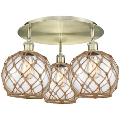 Innovations Lighting 516-3C-12-20 Farmhouse Rope Semi-Flush Farmhouse