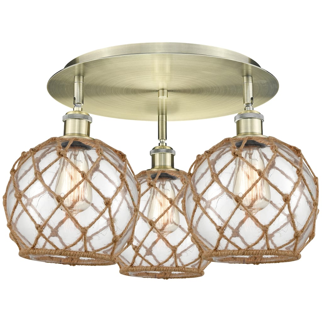 Innovations Lighting 516-3C-12-20 Farmhouse Rope Semi-Flush Farmhouse