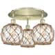 Option Antique Brass / Clear Glass with Brown Rope