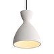 preview thumbnail 1 of 2, Golden Lighting Aethera 7in Integrated LED Pendant in White Sandstone Cement - Gold