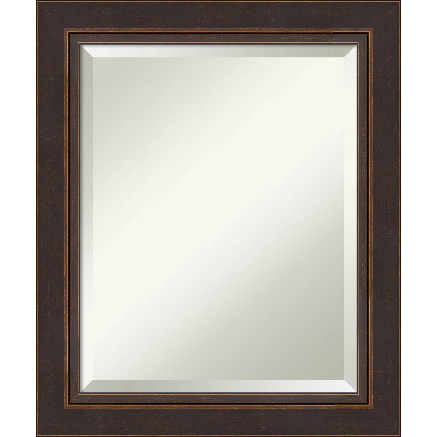 Beveled Wood Bathroom Wall Mirror - Lara Bronze Frame - Lara Bronze