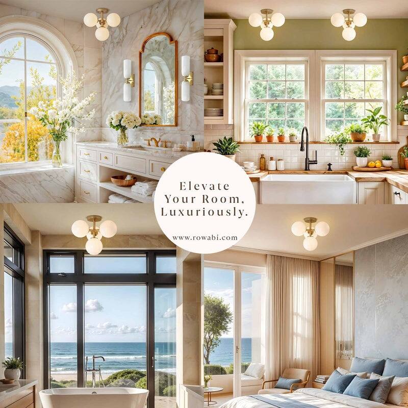 Arden Multi-Light Flush Mount - Gold