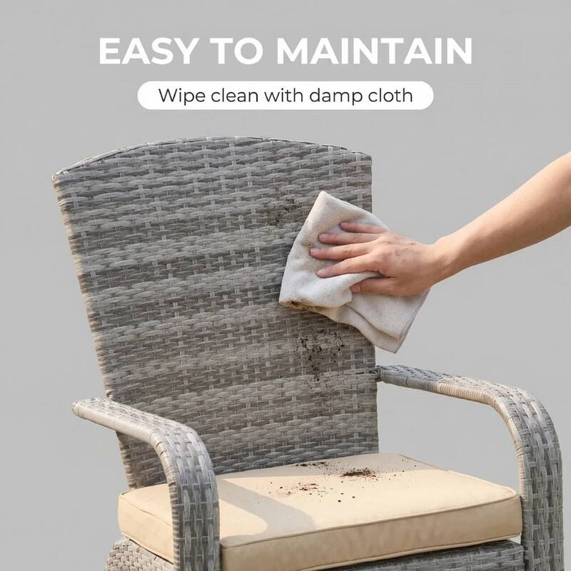 Outdoor Rattan Wicker Accent Chair with All-Weather Cushions