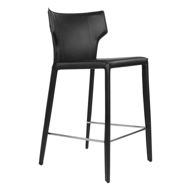 Adoro Mid-century Modern Wingback Leather Counter Stool