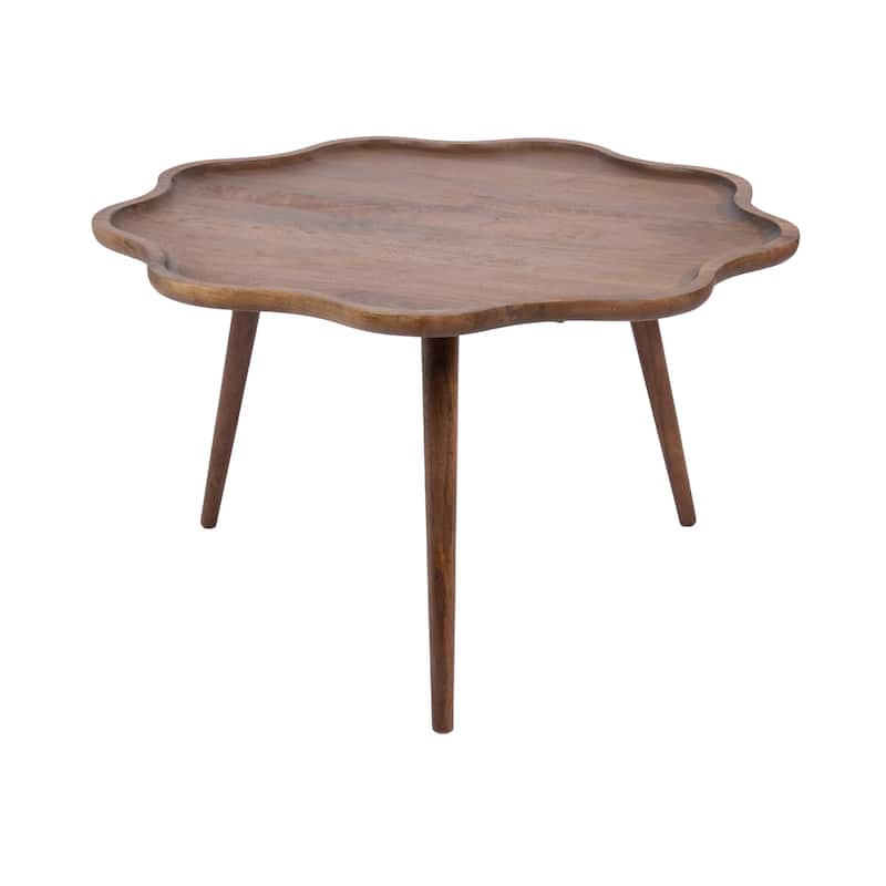 Kate and Laurel Alezar Scallop Wood Coffee Table - 30x30x18