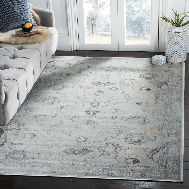 SAFAVIEH Vintage Distressed Boho Idella Oriental Rug - 9' x 12' - Light Blue