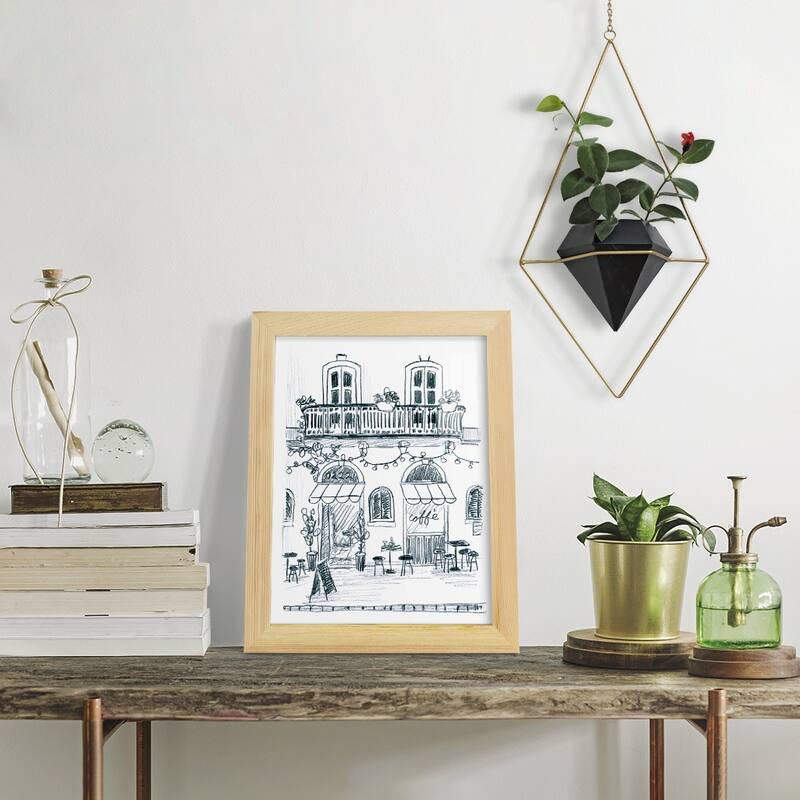 Italian Street Sketch II -Framed Print w/glass-Cherry Red