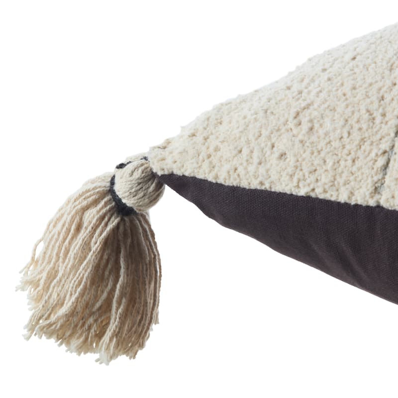 Via Striped Cream/ Black Pillow